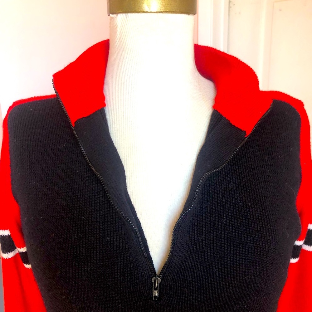 DKNY USA Sweater Vintage Zip Front Sz M